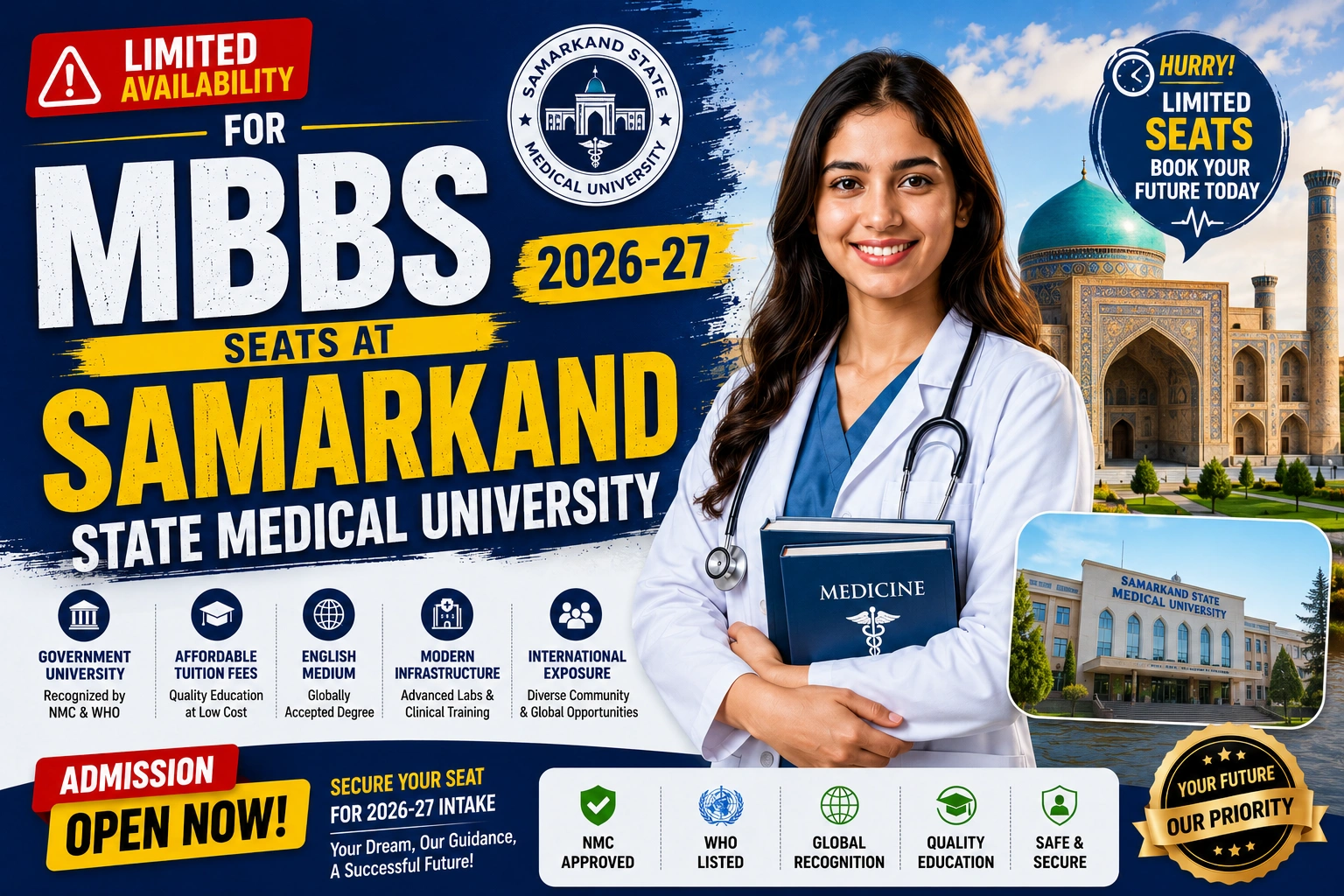 Limited Availability for MBBS Seats at Samarkand State Medical University for 2026–27